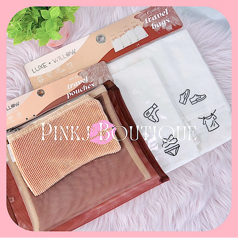 💗✈️{Luxe & Willow} Reusable Luggage Packaging Cubes | Travel Toiletry Bags Set!